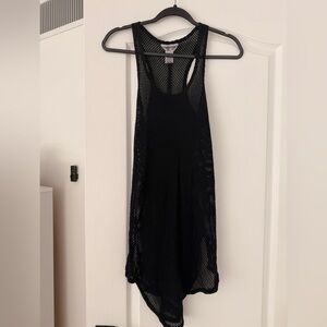 Black Mesh Tank Top / Bathing Suit Coverup